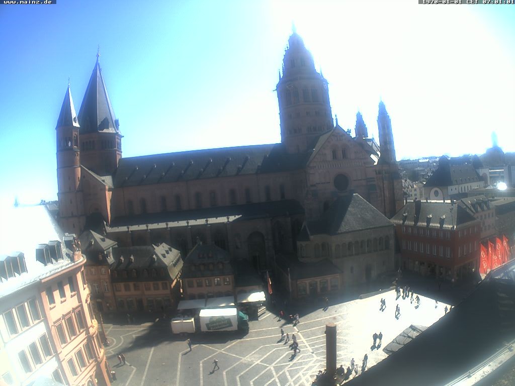 Archiv Foto Webcam Mainz - Marktplatz und Dom
