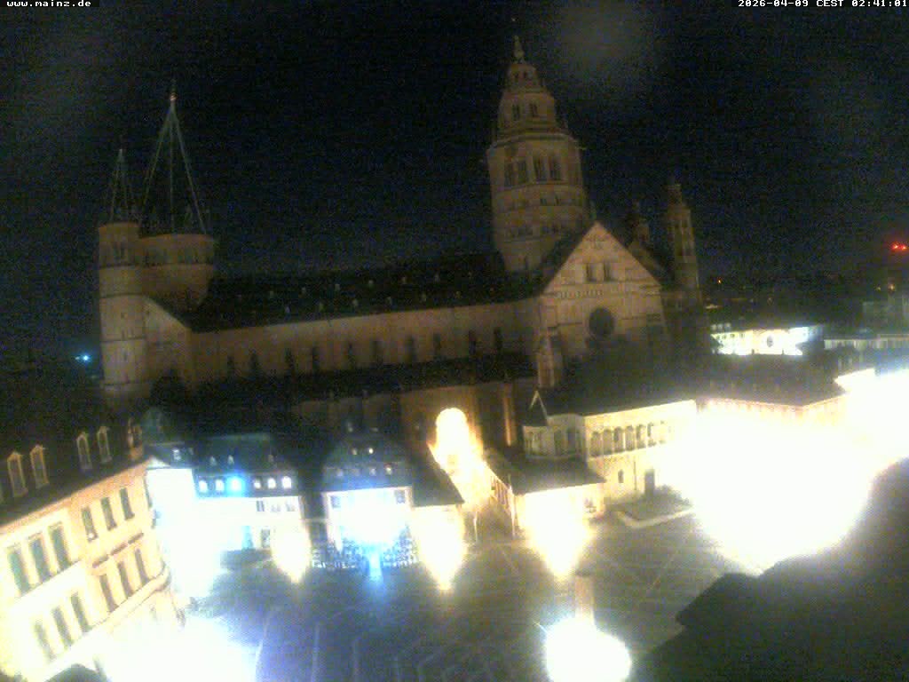 Archived image Webcam Mainz - Market and Cathedral