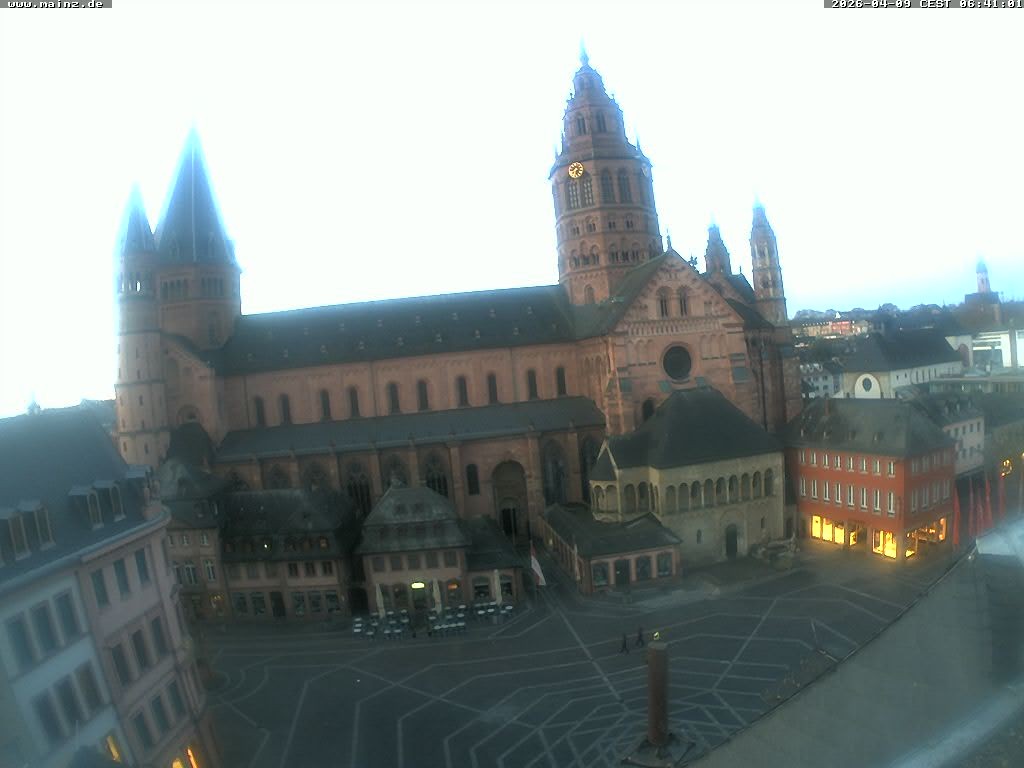 Archived image Webcam Mainz - Market and Cathedral