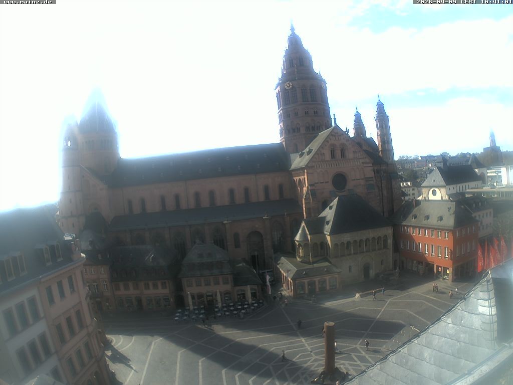 Archived image Webcam Mainz - Market and Cathedral