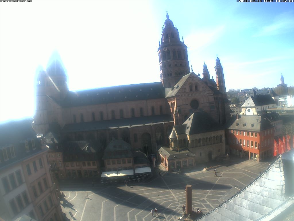 Archiv Foto Webcam Mainz - Marktplatz und Dom