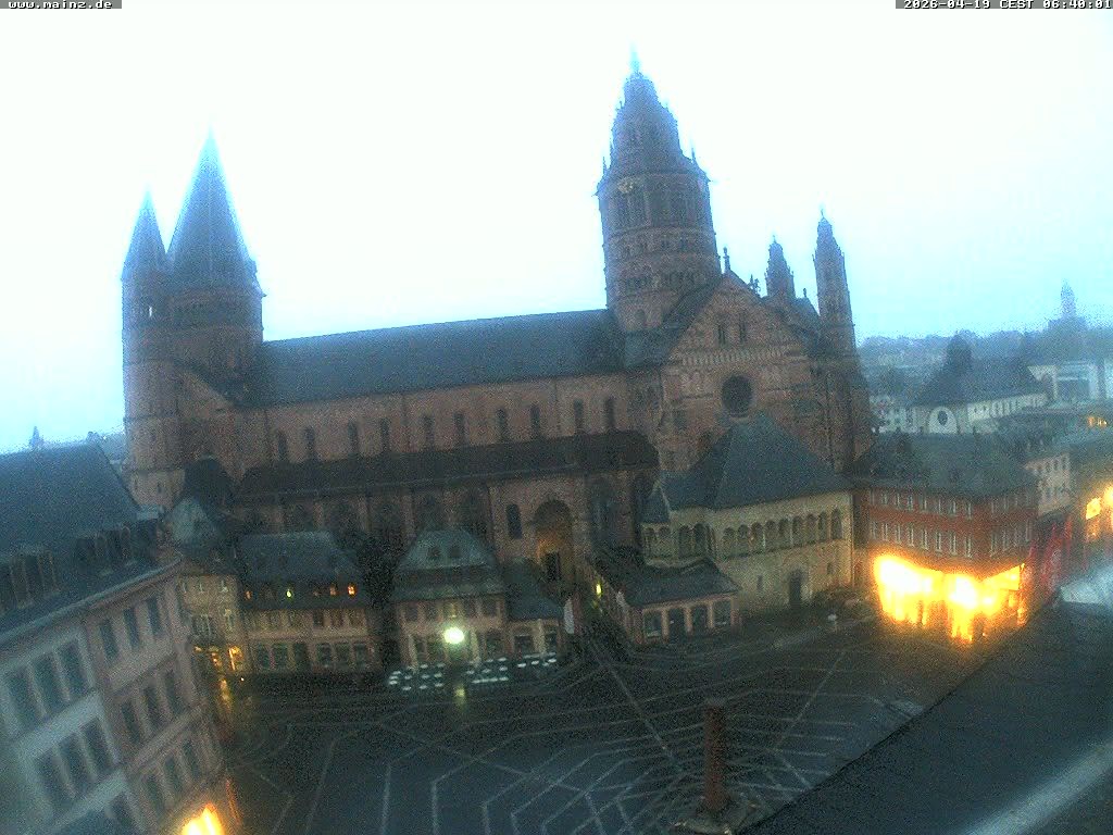 Archiv Foto Webcam Mainz - Marktplatz und Dom