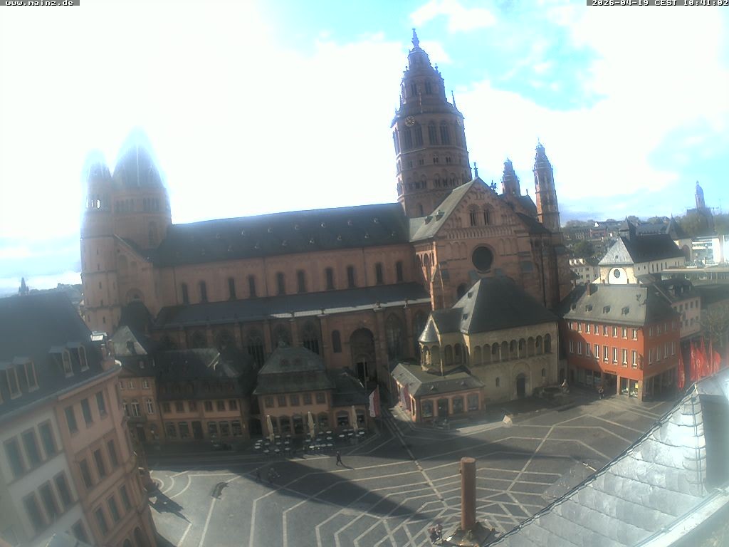 Archiv Foto Webcam Mainz - Marktplatz und Dom