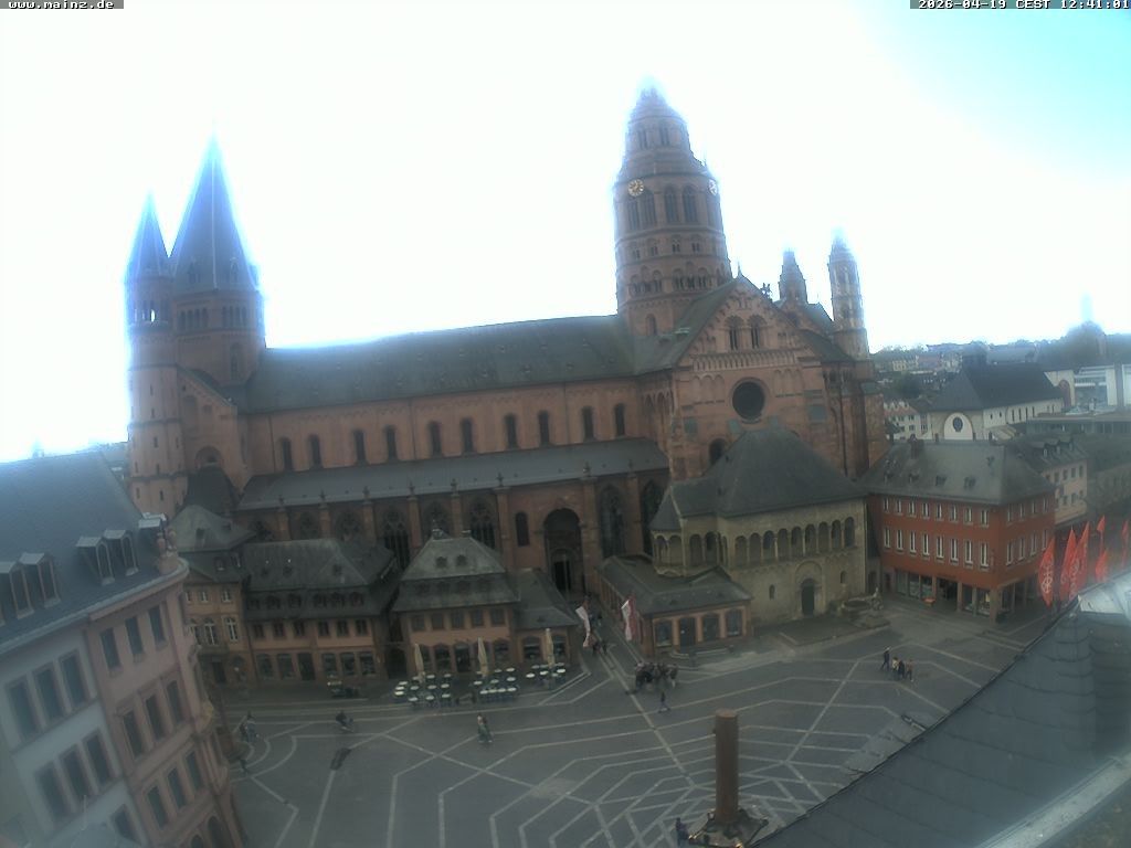 Archiv Foto Webcam Mainz - Marktplatz und Dom