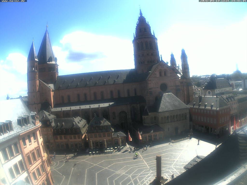 Archiv Foto Webcam Mainz - Marktplatz und Dom