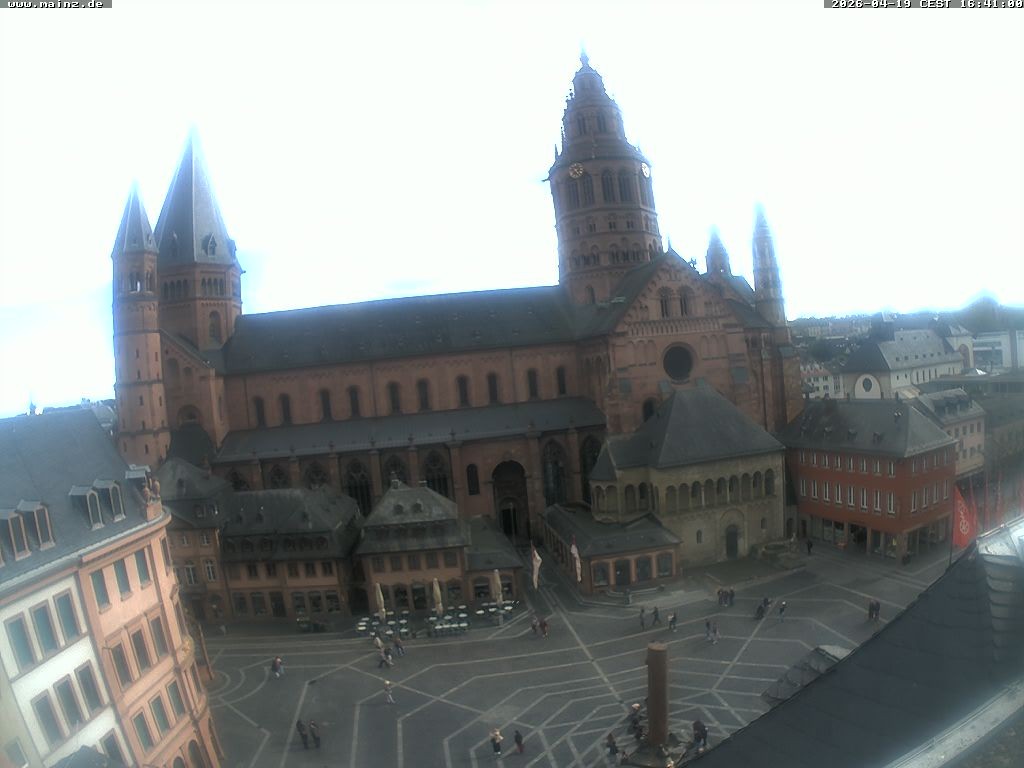 Archiv Foto Webcam Mainz - Marktplatz und Dom