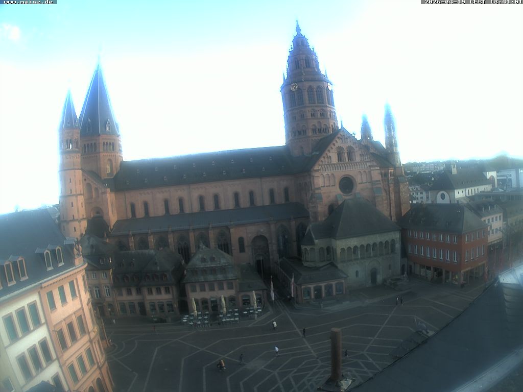 Archiv Foto Webcam Mainz - Marktplatz und Dom