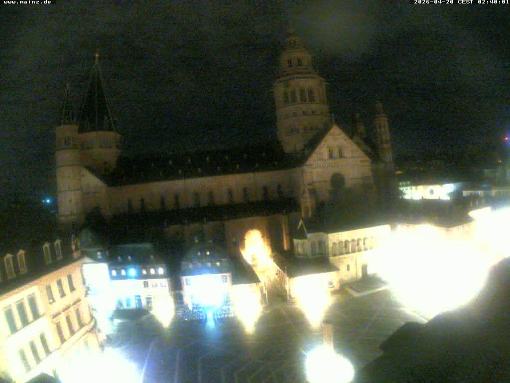 Archiv Foto Webcam Mainz - Marktplatz und Dom