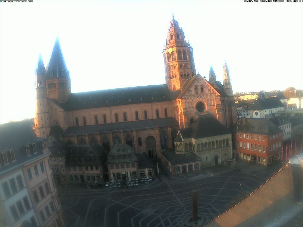 Archiv Foto Webcam Mainz - Marktplatz und Dom