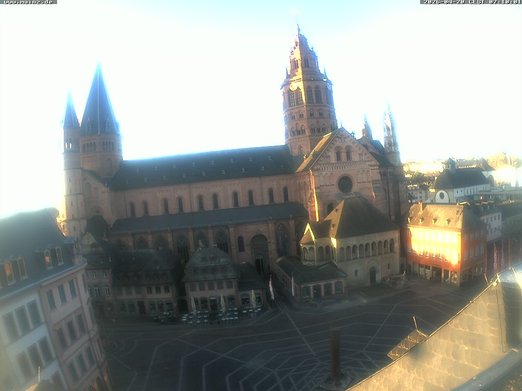 Archiv Foto Webcam Mainz - Marktplatz und Dom