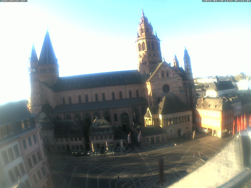 Archiv Foto Webcam Mainz - Marktplatz und Dom