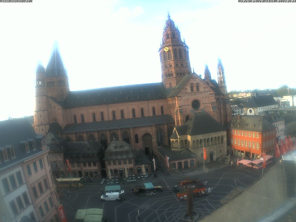 Archiv Foto Webcam Mainz - Marktplatz und Dom