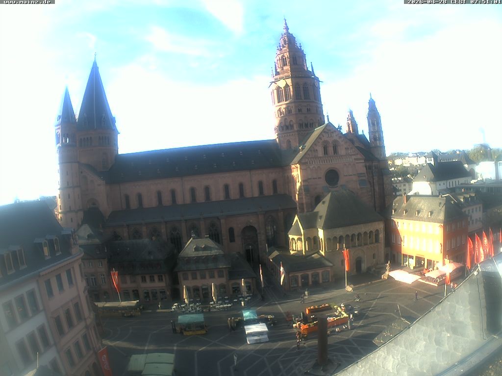 Archiv Foto Webcam Mainz - Marktplatz und Dom