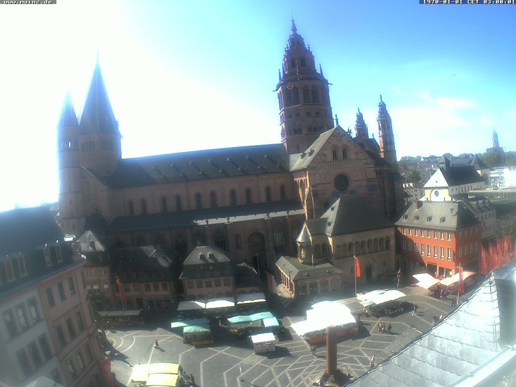 Archiv Foto Webcam Mainz - Marktplatz und Dom
