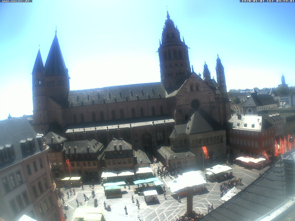 Archiv Foto Webcam Mainz - Marktplatz und Dom