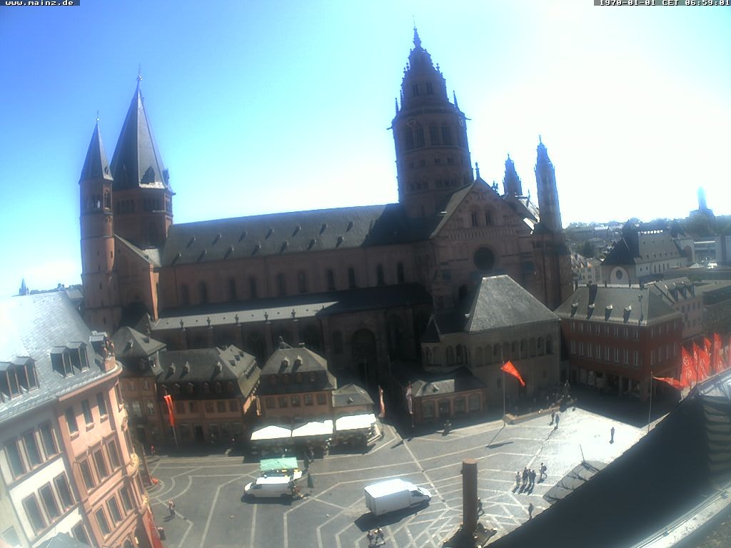 Archiv Foto Webcam Mainz - Marktplatz und Dom