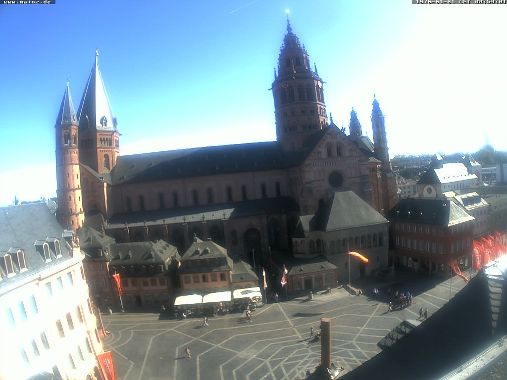 Archiv Foto Webcam Mainz - Marktplatz und Dom