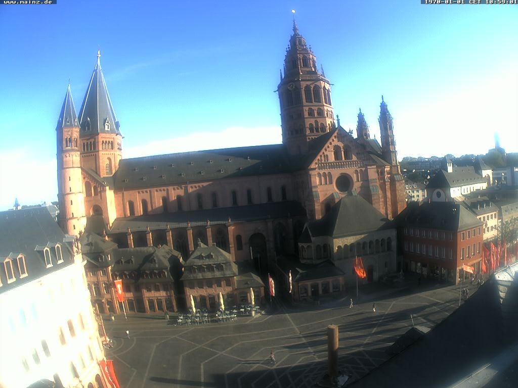 Archiv Foto Webcam Mainz - Marktplatz und Dom