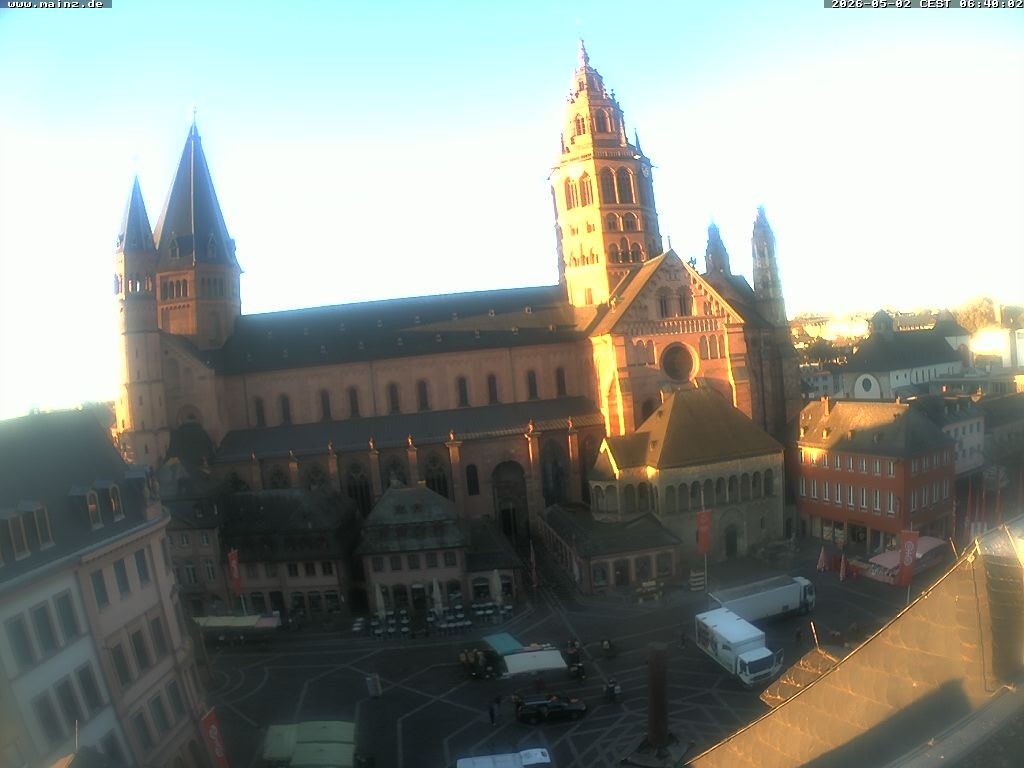 Archiv Foto Webcam Mainz - Marktplatz und Dom