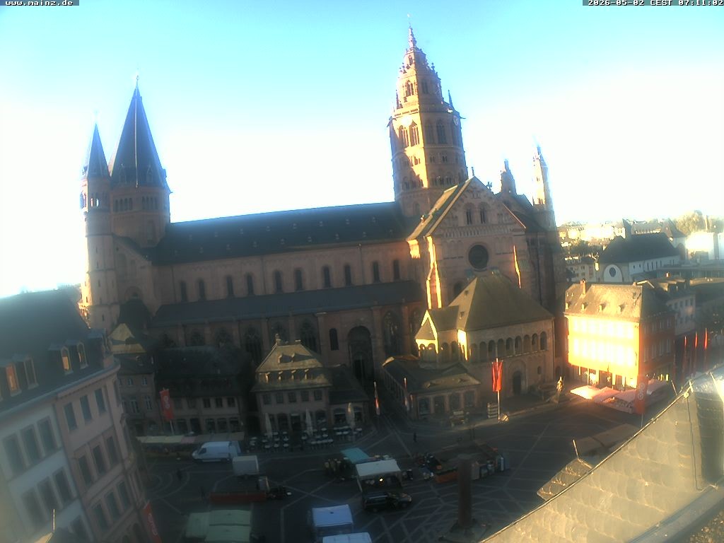 Archiv Foto Webcam Mainz - Marktplatz und Dom