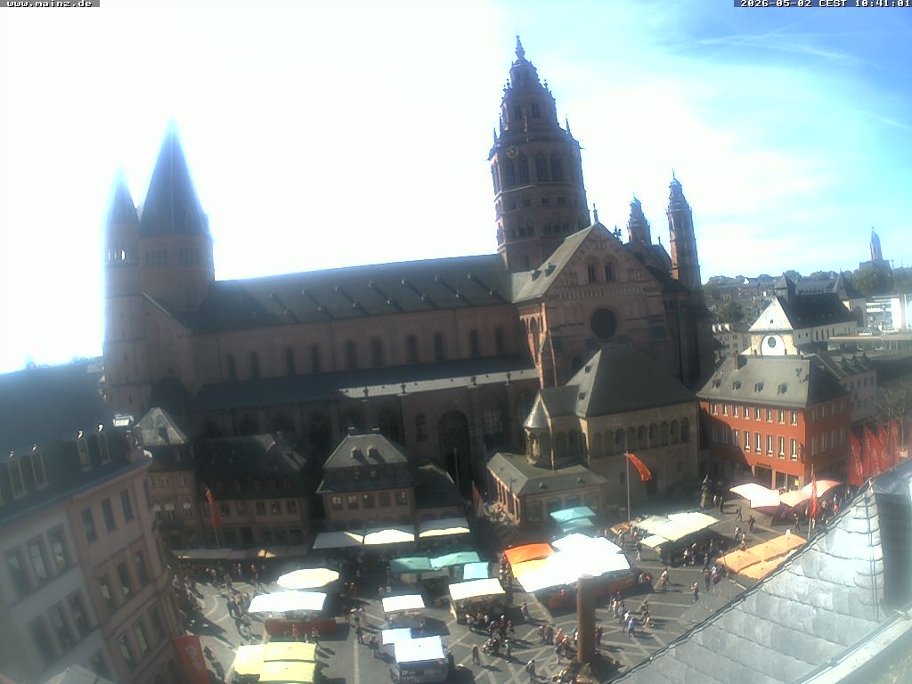 Archiv Foto Webcam Mainz - Marktplatz und Dom