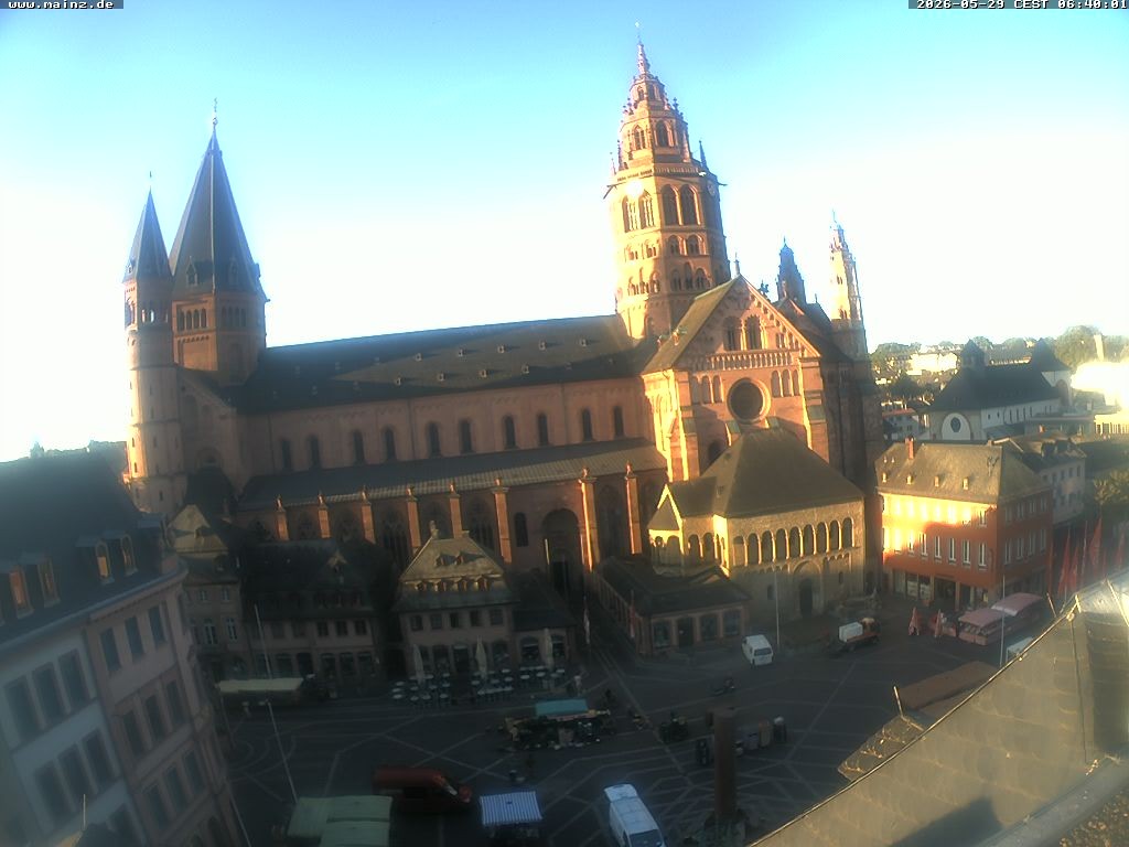 Archiv Foto Webcam Mainz - Marktplatz und Dom
