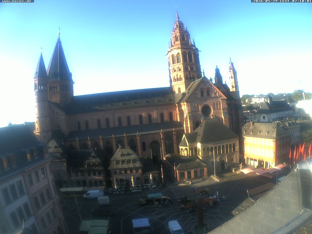 Archiv Foto Webcam Mainz - Marktplatz und Dom
