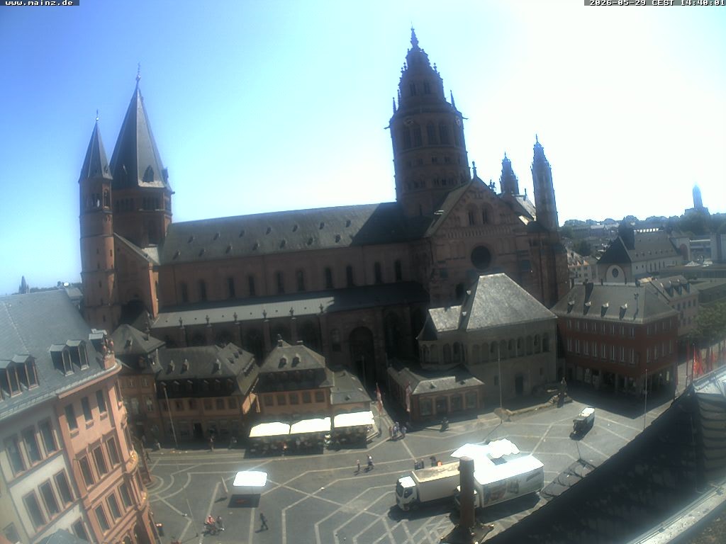Archiv Foto Webcam Mainz - Marktplatz und Dom