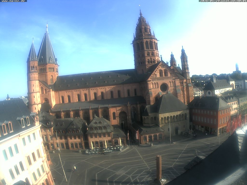 Archiv Foto Webcam Mainz - Marktplatz und Dom