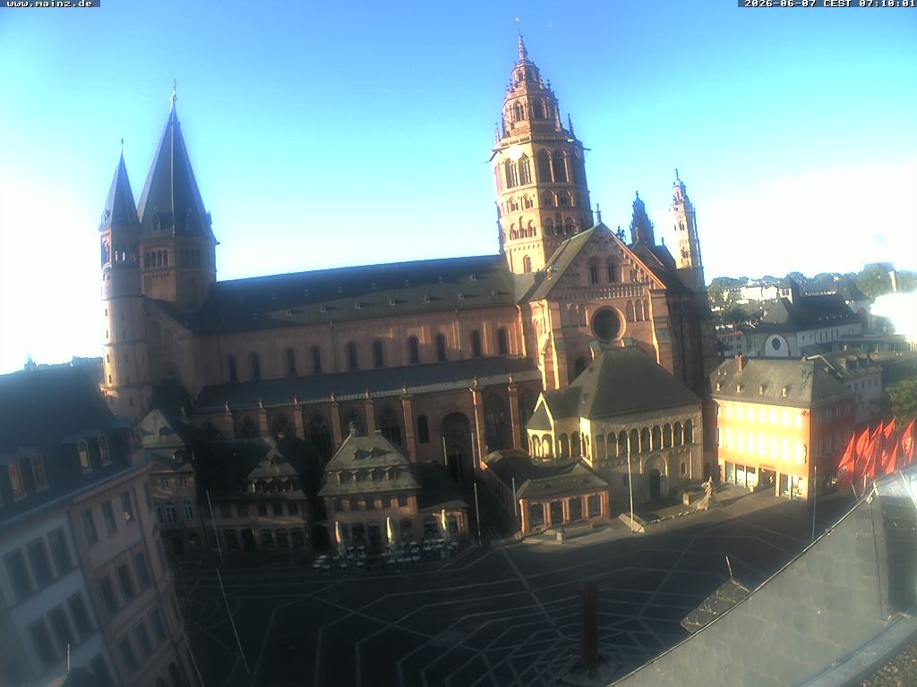 Archiv Foto Webcam Mainz - Marktplatz und Dom