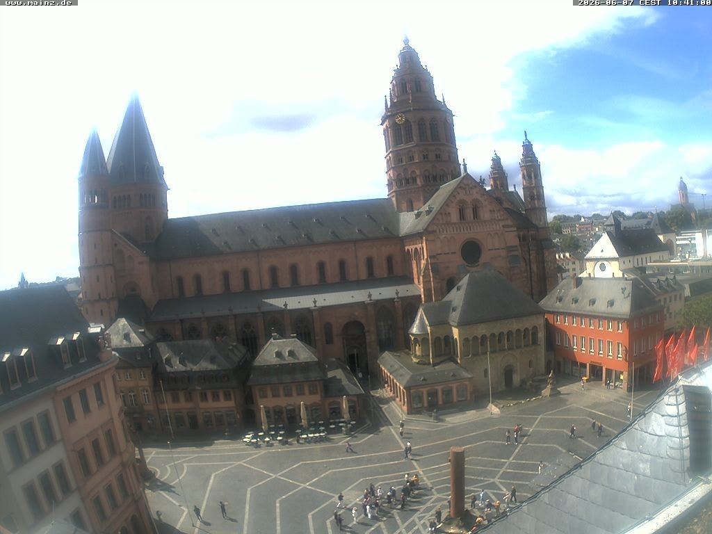 Archiv Foto Webcam Mainz - Marktplatz und Dom