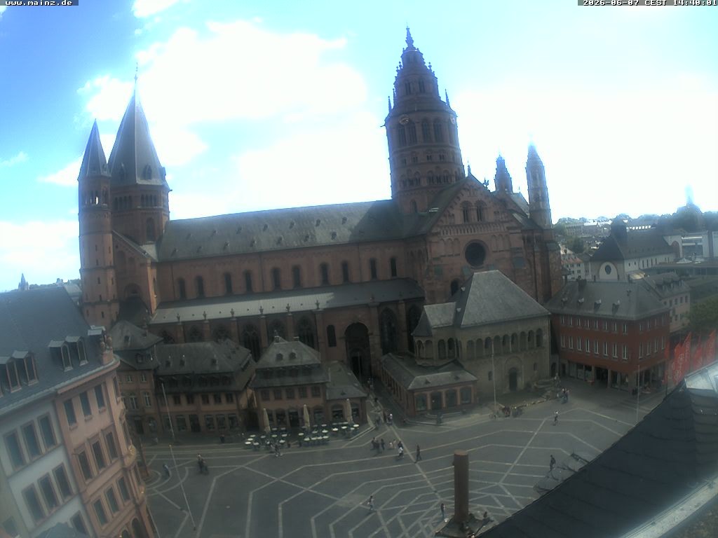 Archiv Foto Webcam Mainz - Marktplatz und Dom