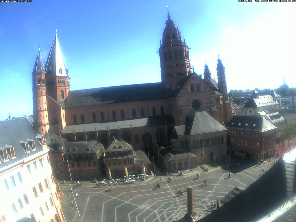 Archiv Foto Webcam Mainz - Marktplatz und Dom