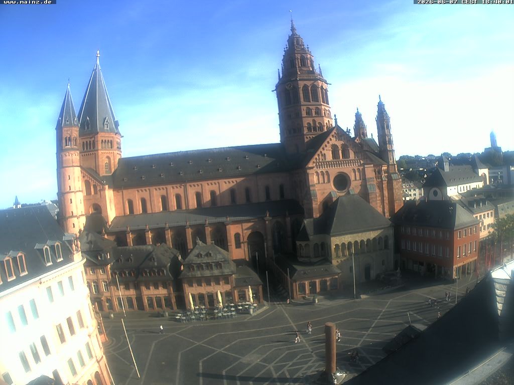 Archiv Foto Webcam Mainz - Marktplatz und Dom