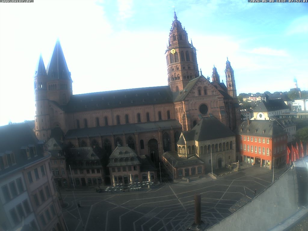 Archiv Foto Webcam Mainz - Marktplatz und Dom