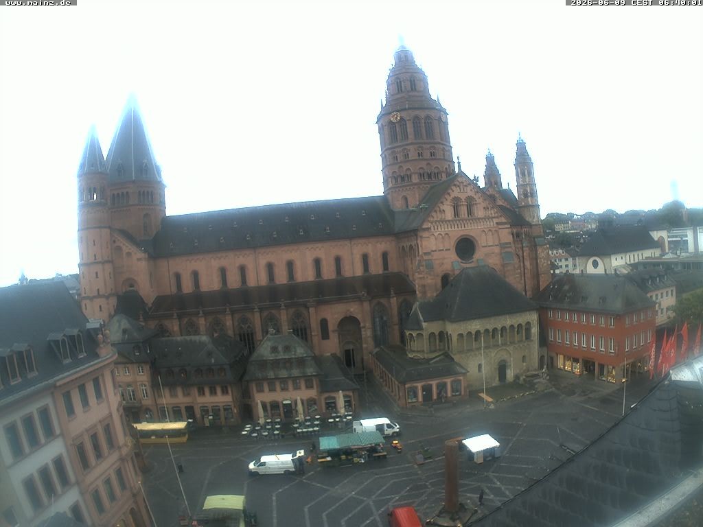 Archived image Webcam Mainz - Market and Cathedral