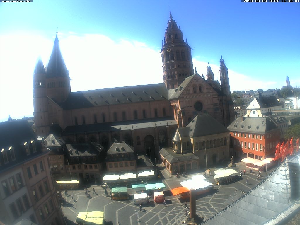 Archiv Foto Webcam Mainz - Marktplatz und Dom