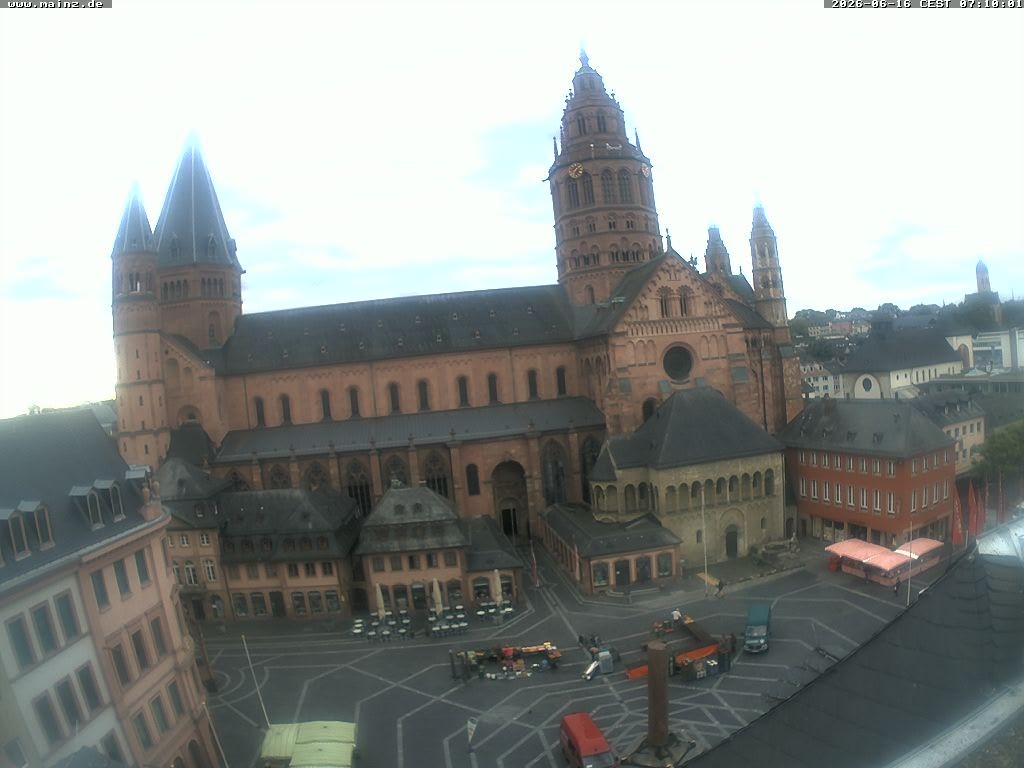 Archiv Foto Webcam Mainz - Marktplatz und Dom