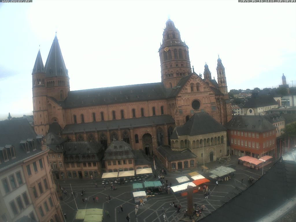 Archiv Foto Webcam Mainz - Marktplatz und Dom