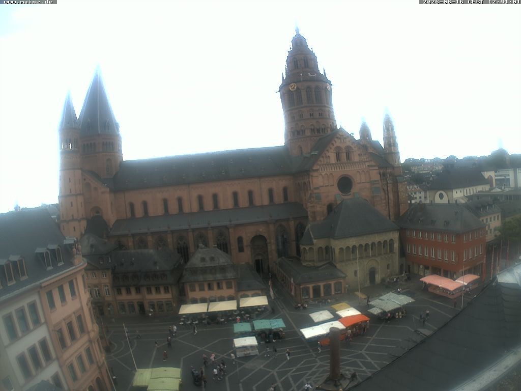 Archiv Foto Webcam Mainz - Marktplatz und Dom