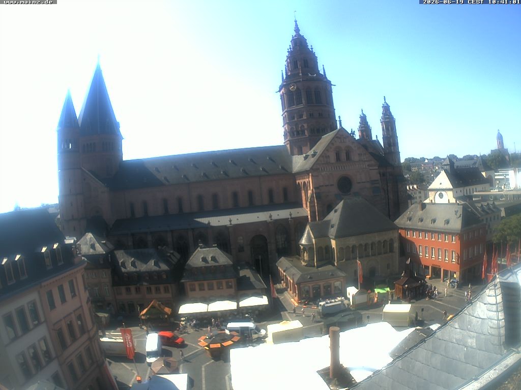 Archiv Foto Webcam Mainz - Marktplatz und Dom
