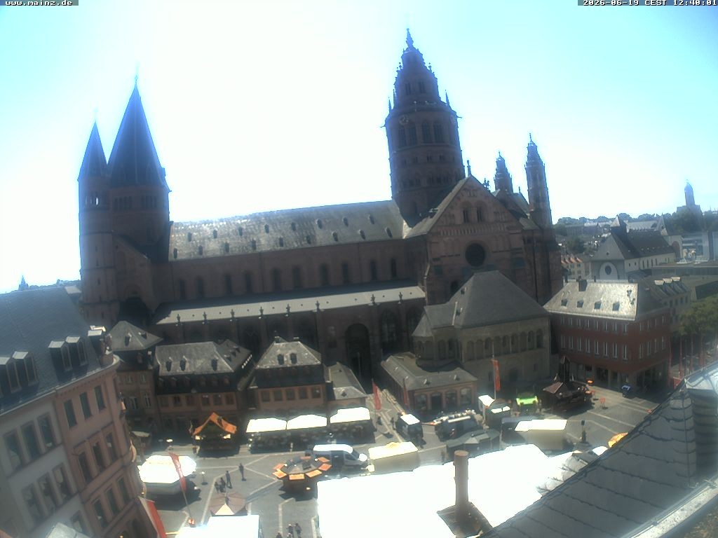 Archiv Foto Webcam Mainz - Marktplatz und Dom