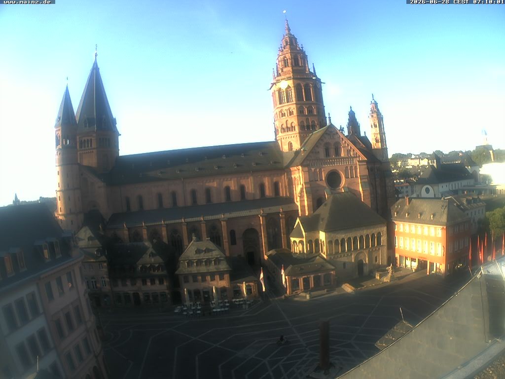 Archiv Foto Webcam Mainz - Marktplatz und Dom