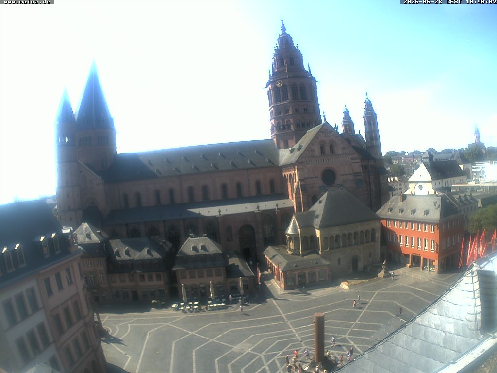 Archiv Foto Webcam Mainz - Marktplatz und Dom