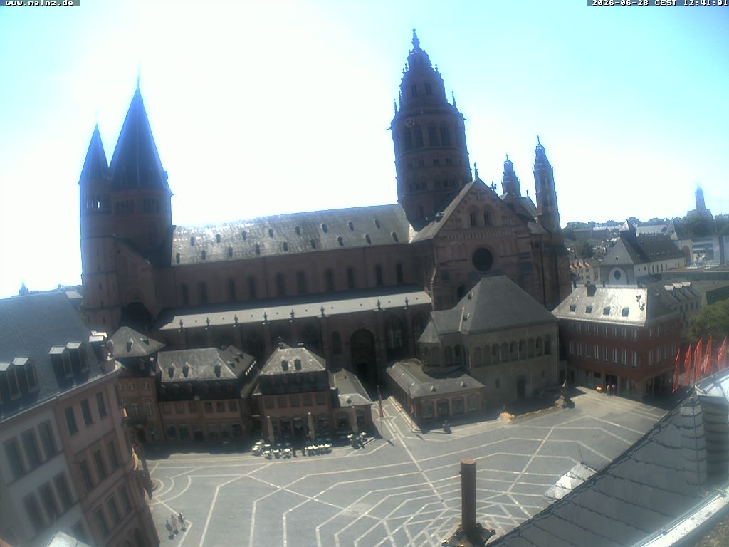 Archiv Foto Webcam Mainz - Marktplatz und Dom