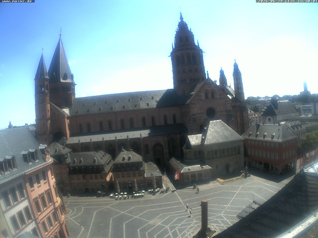 Archiv Foto Webcam Mainz - Marktplatz und Dom