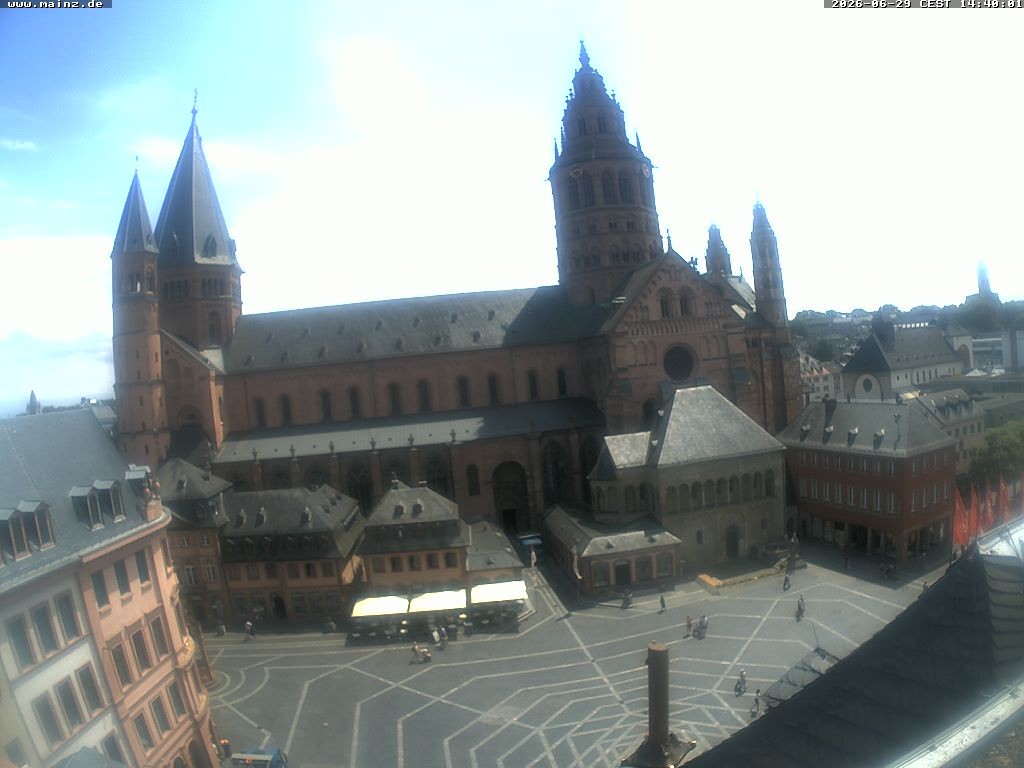 Archiv Foto Webcam Mainz - Marktplatz und Dom