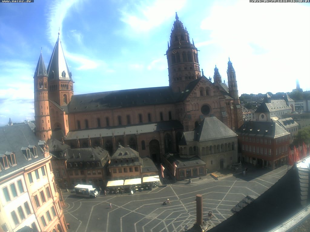 Archiv Foto Webcam Mainz - Marktplatz und Dom