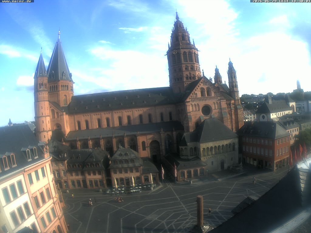 Archiv Foto Webcam Mainz - Marktplatz und Dom