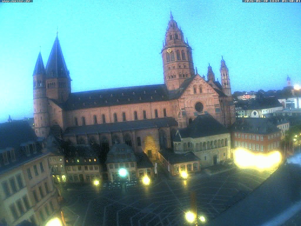 Archived image Webcam Mainz - Market and Cathedral